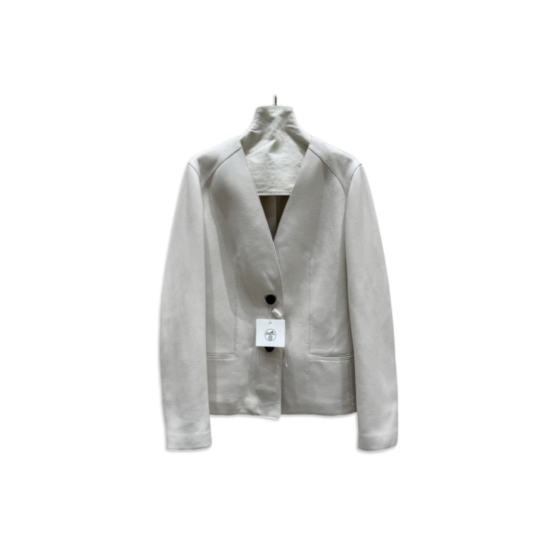 H**me5 v-neck leather jacket